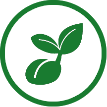 Green and white logo representing a private link for a website referral program